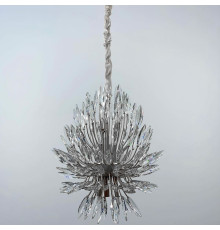Кришталева срібна люстра репліка Lily Buds на 9 ламп