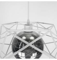 Люстра в білому корпусі з плафоном янтар або графіт