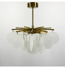 Латунний світильник з унікальними скляними пластинами d40 cм