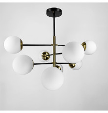 Люстра на 8 плафонів із латунною фурнітурою