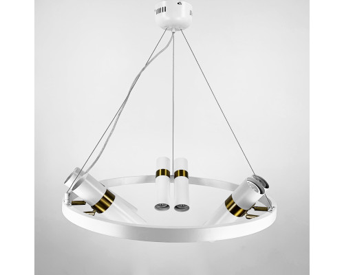 Cвітильник білий Spoor на тросах зі спотами