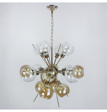 Люстра з прозорими та янтарними плафонами