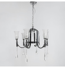 Класична люстра на 6 ламп із кришталевими підвісами