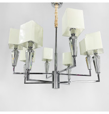 Класична хромова люстра з квадратними абажурами