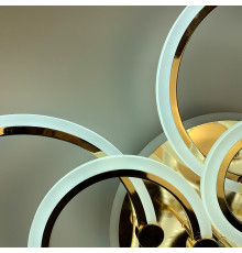 Світлодіодна люстра Senta на 8 кілець в золотому корпусі