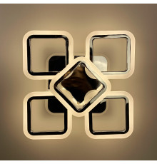 Стельова хромова люстра LED на 4+1 ріжки-квадрати