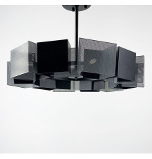 Елегантна чорна люстра із перфорованими кубічними елементами Ø 60 см