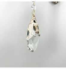 Подвійне біле із позолотою бра із кришталевими підвісами