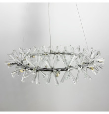 Підвісна срібна люстра ALMA з скляними палочками Ø 60 см