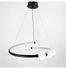 Чорна LED люстра з акриловими кульками у корпусі Ø 60 см