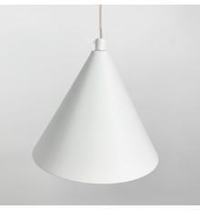 Видовжена біла LED люстра з 2 конусними плафонами