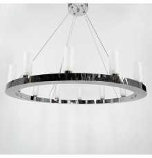 Підвісна срібна кільцева люстра RENNES ROUND 80 см 12 плафонів