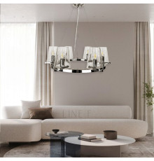 Підвісна срібна кільцева люстра PAUILLAC 60 см 6 плафонів