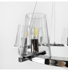 Підвісна срібна кільцева люстра PAUILLAC 80 см 8 плафонів