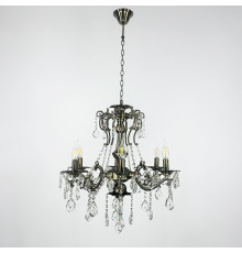 Підвісна кришталева люстра Crystal Life у бронзовому корпусі на 6 ламп