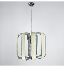 Люстра в корпусі із білої екошкіри