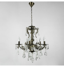 Підвісна кришталева люстра Crystal Life у бронзовому корпусі на 5 ламп