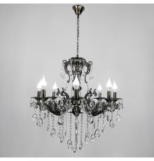 Підвісна кришталева люстра Crystal Life у бронзовому корпусі на 8 ламп