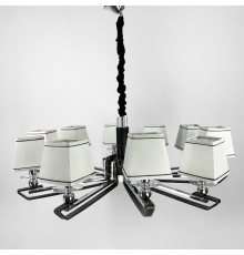 Люстра з чорною екошкірою на 10 абажурів