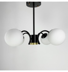 Стильна стельова люстра на 4 плафони в чорному корпусі