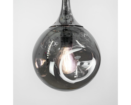 Cвітильник з м'ятим графітовим плафоном у хромовому корпусі