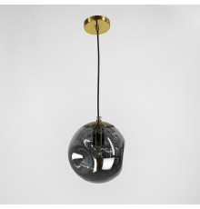 Cвітильник з м'ятим графітовим плафоном у латунному корпусі