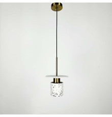 Підвіс Terrazzo Cylinder із білим бетонним плафоном 20 см в стилі Ар-деко