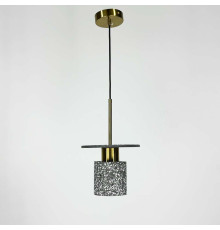 Підвіс Terrazzo Cylinder із сірим бетонним плафоном 20 см в стилі Ар-деко