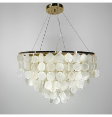 Кругла золота люстра ATHELIA із перламутровими пластинами Ø 60 см