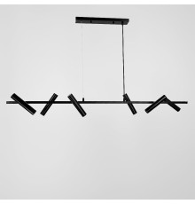 Видовжена чорна люстра LEEDS LONG з 6-ма спотами