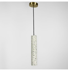 Підвіс Terrazzo Cylinder Long із білим бетонним плафоном 30х6 см
