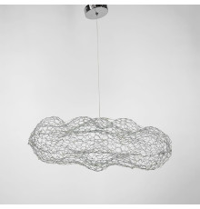 Декоративна люстра-хмаринка LED CLOUD у срібному корпусі 60х37 см