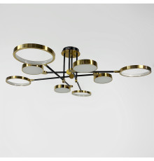 Стельова дизайнерська LED люстра латунь+чорний