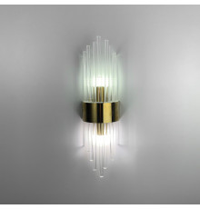 Бра у латунному каркасі із прозорими трубочками