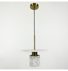 Підвіс Terrazzo Cylinder із білим бетонним плафоном 30 см в стилі Ар-деко