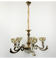Люстра на 5 кришталевих квіток-плафонів
