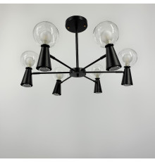 Чорна люстра ABELINA з 6-ма подвійними плафонами на 2 джерела світла