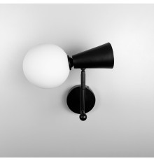 Чорне бра ABELINA на два джерела світла із білим плафоном