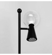 Чорний торшер ABELINA на два джерела світла із подвійним плафоном