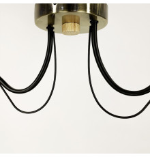 Люстра в чорному корпусі із 2-ма янтарними плафонами