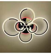 Світлодіодна люстра Senta на 6 кілець в срібному корпусі