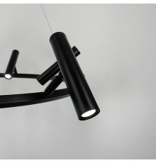 Кругла підвісна чорна люстра LEEDS на 10 спотів Ø 95 см