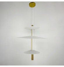 Дизайнерський 3-х ярусний світильник КРИЛА СВІТЛА із золотою основою