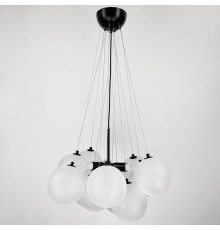 Люстра-пучок в чорному корпусі ⌀ 60 см 12 кульок