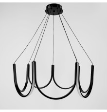 Підвісна світлодіодна чорна люстра ⌀ 70 см