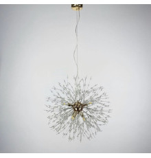 Пухнастий підвісний світильник-кулька у вигляді кульбаби в золотому корпусі  Ø 40 см