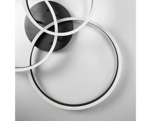 LED люстра в чорному кольорі на 3 кільця