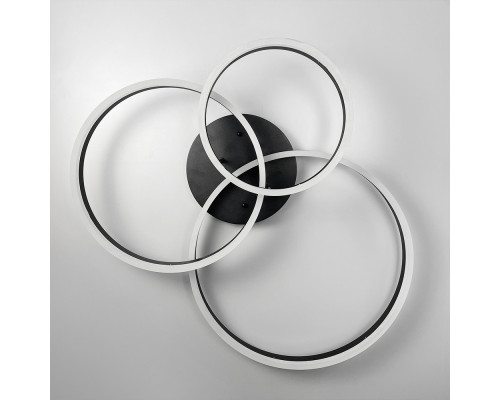 LED люстра в чорному кольорі на 3 кільця