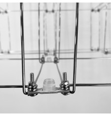 Срібна геометрична люстра у формі паралелепіпеда 72*60*60 см