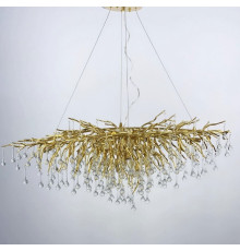 Видовжена розкішна люстра з скляними підвісами